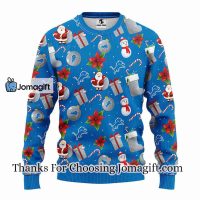 Detroit Lions Santa Claus Snowman Christmas Ugly Sweater 3