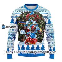Detroit Lions Tree Ugly Christmas Fleece Sweater