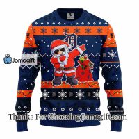Detroit Tigers Dabbing Santa Claus Christmas Ugly Sweater 3