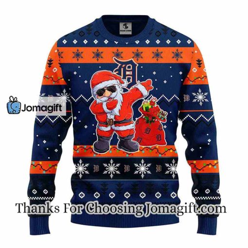 Detroit Tigers Dabbing Santa Claus Christmas Ugly Sweater
