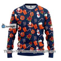 Detroit Tigers Santa Claus Snowman Christmas Ugly Sweater 3