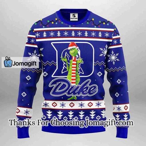 Duke Blue Devils Funny Grinch Christmas Ugly Sweater
