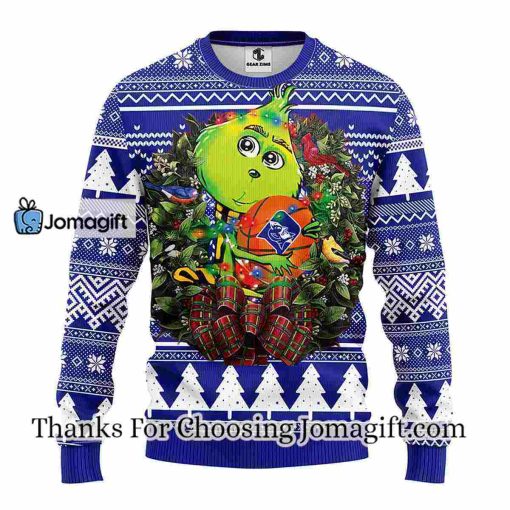 Duke Blue Devils Grinch Hug Christmas Ugly Sweater