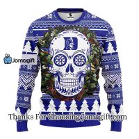 Duke Blue Devils Skull Flower Ugly Christmas Ugly Sweater