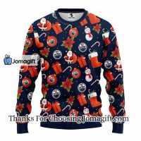 Edmonton Oilers Santa Claus Snowman Christmas Ugly Sweater