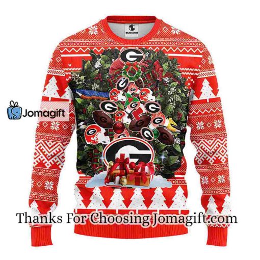 Georgia Bulldogs Tree Ugly Christmas Fleece Sweater