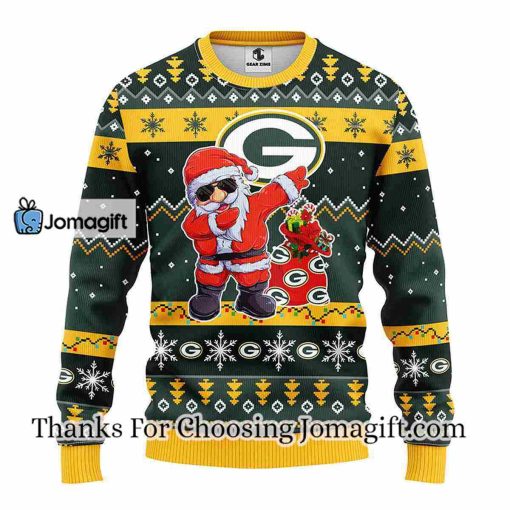 Green Bay Packers Dabbing Santa Claus Christmas Ugly Sweater