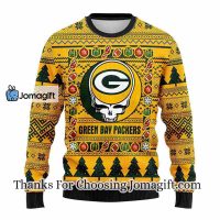 Green Bay Packers Grateful Dead Ugly Christmas Fleece Sweater