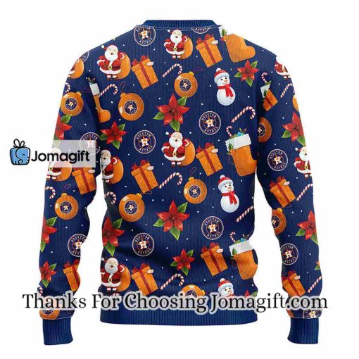 Houston Astros Santa Claus Snowman Christmas Ugly Sweater