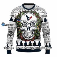 Houston Texans Skull Flower Ugly Christmas Ugly Sweater