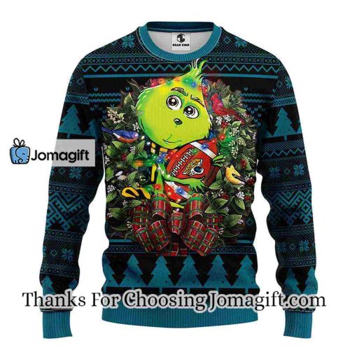 Jacksonville Jaguars Grinch Hug Christmas Ugly Sweater