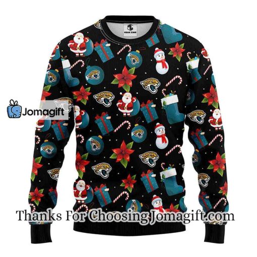 Jacksonville Jaguars Santa Claus Snowman Christmas Ugly Sweater