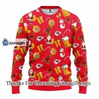 Kansas City Chiefs Santa Claus Snowman Christmas Ugly Sweater 3