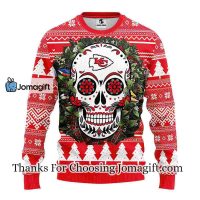 Kansas City Chiefs Skull Flower Ugly Christmas Ugly Sweater 3