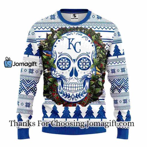 Kansas City Royals Skull Flower Ugly Christmas Ugly Sweater