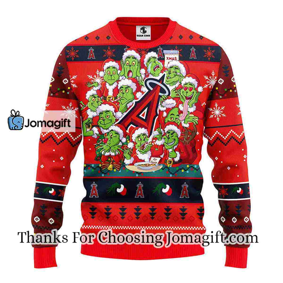 Los Angeles Angels 12 Grinch Xmas Day Christmas Ugly Sweater 3