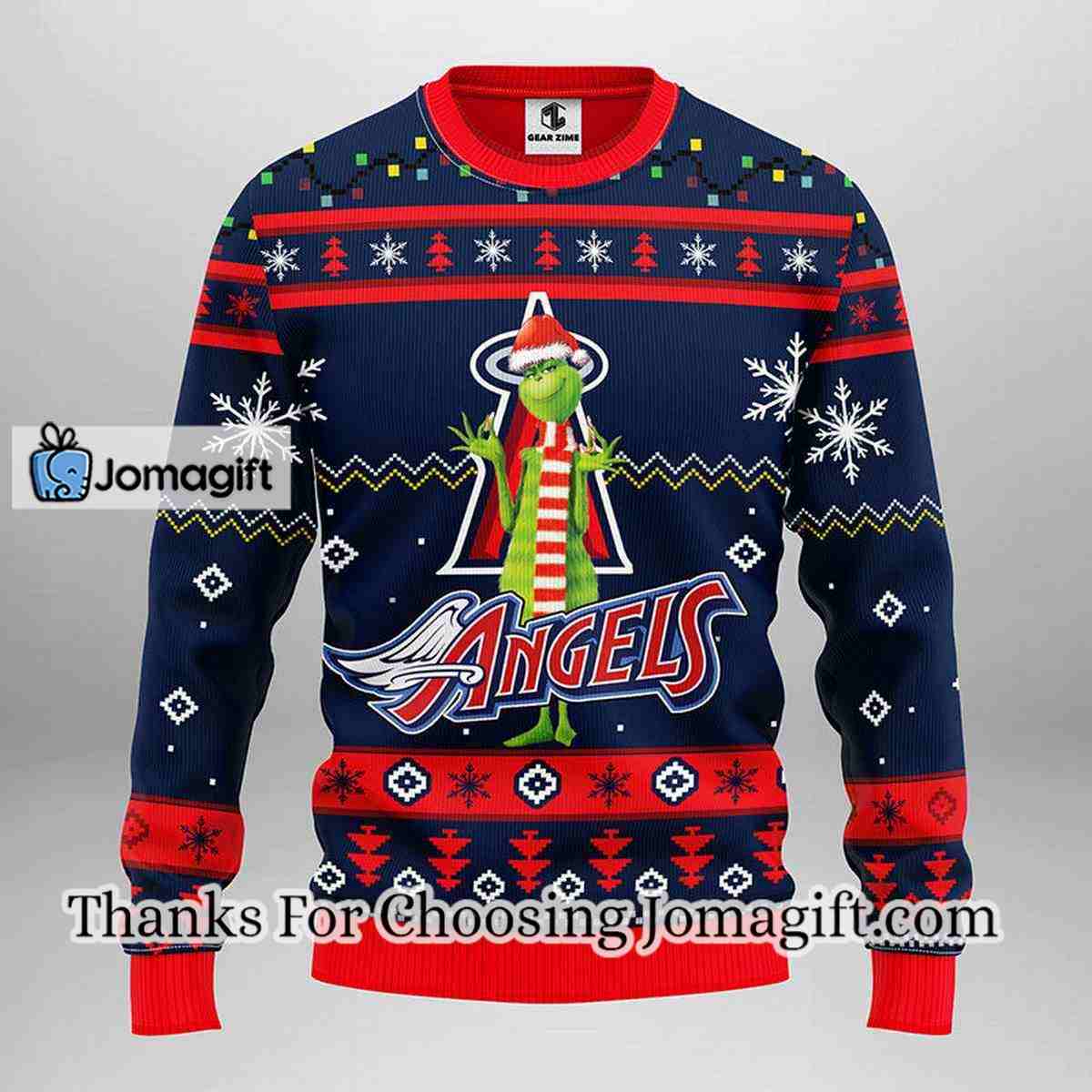 Los Angeles Angels Funny Grinch Christmas Ugly Sweater 3