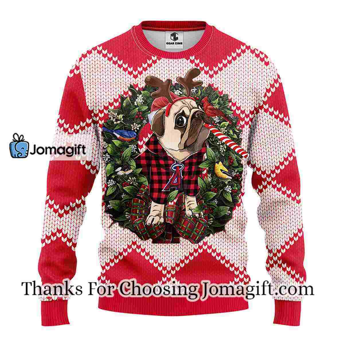 Los Angeles Angels Pub Dog Christmas Ugly Sweater 3