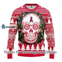 Los Angeles Angels Skull Flower Ugly Christmas Ugly Sweater 3