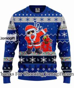 Los Angeles Dodgers Santa Claus Snowman Christmas Ugly Sweater - Jomagift