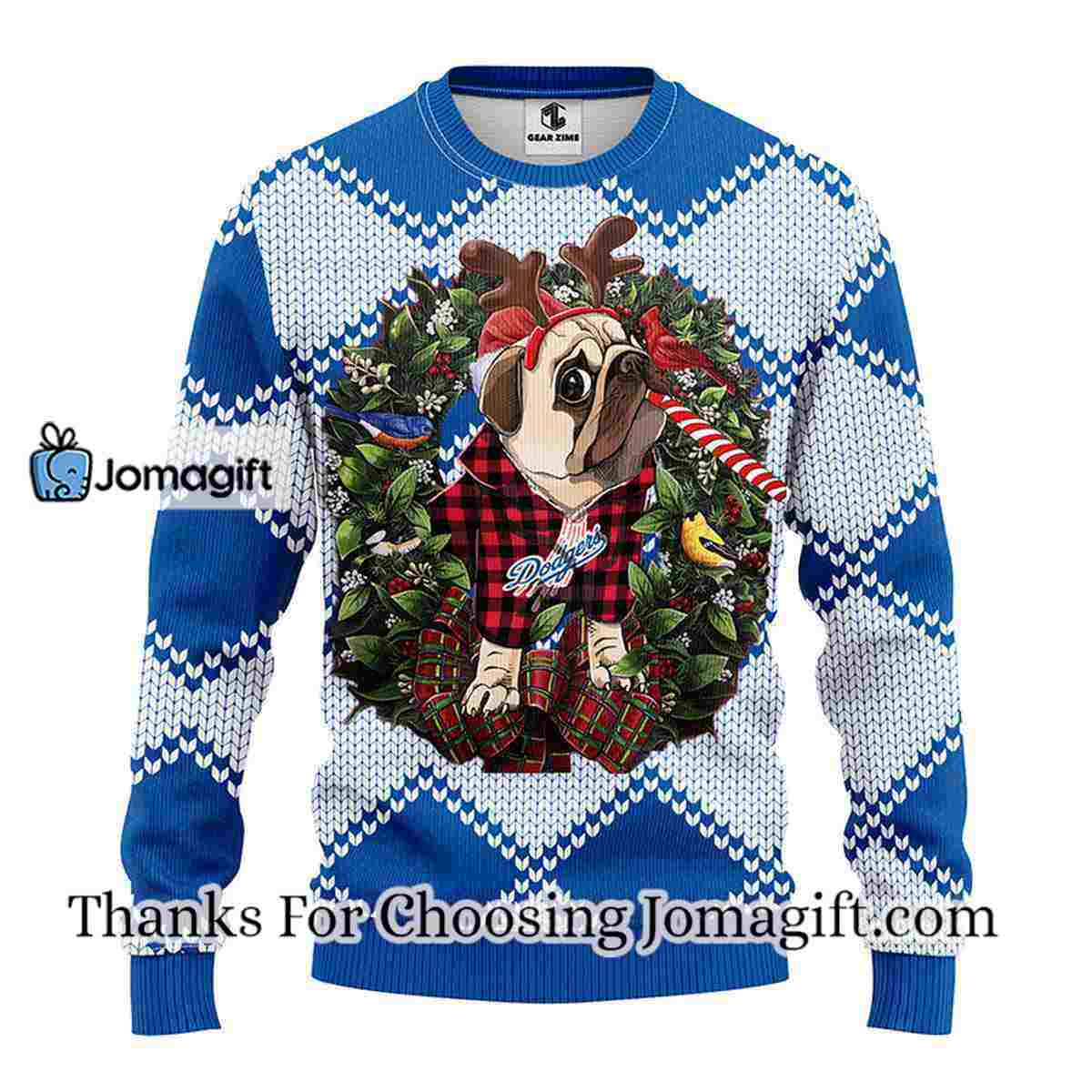 Los Angeles Dodgers Pub Dog Christmas Ugly Sweater - Jomagift