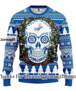 Christmas Gift Los Angeles Dodgers Skull Pattern 3D Ugly Christmas