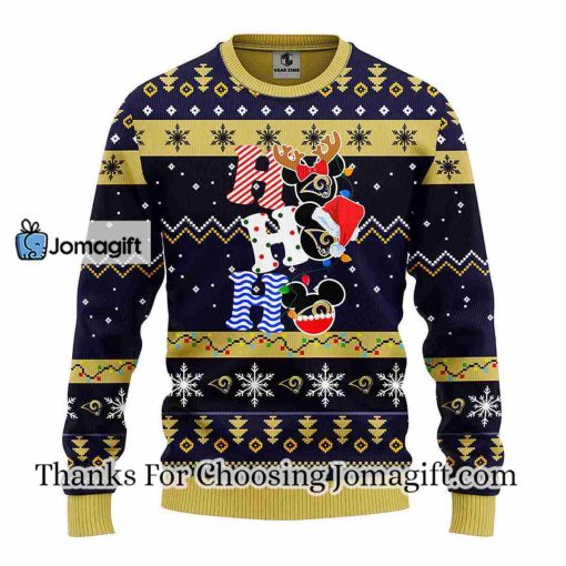Los Angeles Rams HoHoHo Mickey Christmas Ugly Sweater
