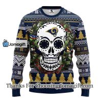 Los Angeles Rams Skull Flower Ugly Christmas Ugly Sweater 3
