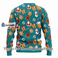 Miami Dolphins Santa Claus Snowman Christmas Ugly Sweater
