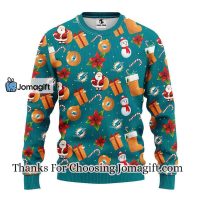 Miami Dolphins Santa Claus Snowman Christmas Ugly Sweater