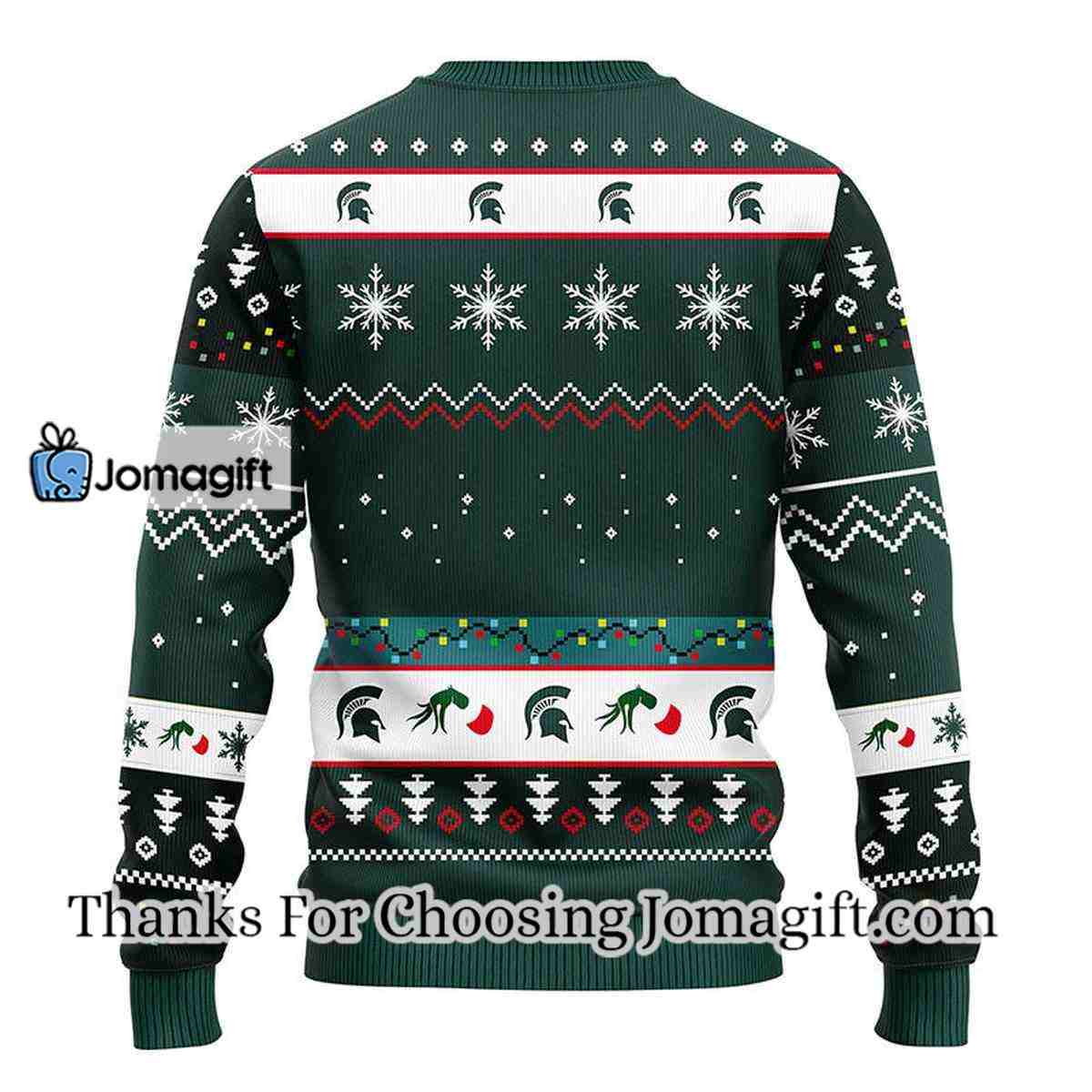 Michigan State Spartans 12 Grinch Xmas Day Christmas Ugly Sweater 2 1
