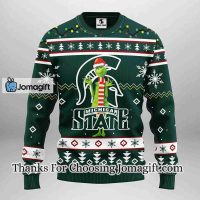 Michigan State Spartans Funny Grinch Christmas Ugly Sweater 3