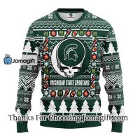 Michigan State Spartans Grateful Dead Ugly Christmas Fleece Sweater 3