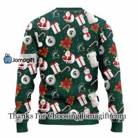 Michigan State Spartans Santa Claus Snowman Christmas Ugly Sweater