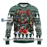 Michigan State Spartans Tree Ugly Christmas Fleece Sweater
