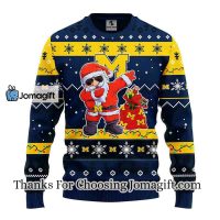 Michigan Wolverines Dabbing Santa Claus Christmas Ugly Sweater 3