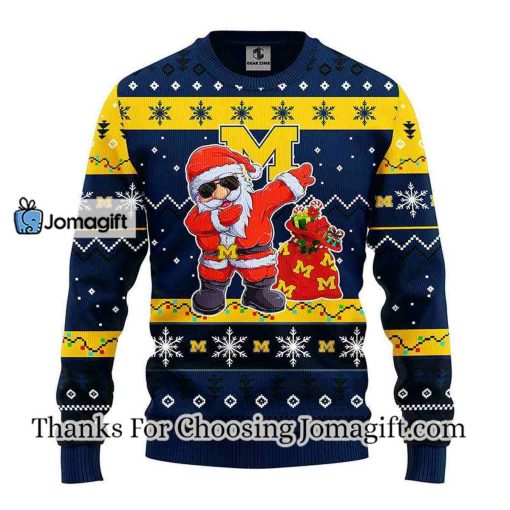 Michigan Wolverines Dabbing Santa Claus Christmas Ugly Sweater