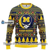Michigan Wolverines Grateful Dead Ugly Christmas Fleece Sweater 3