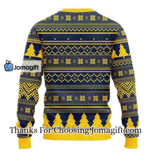 Michigan Wolverines Skull Flower Ugly Christmas Ugly Sweater