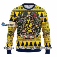 Michigan Wolverines Tree Ball Christmas Ugly Sweater 3