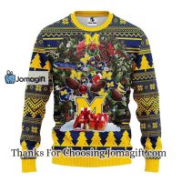 Michigan Wolverines Tree Ugly Christmas Fleece Sweater 3