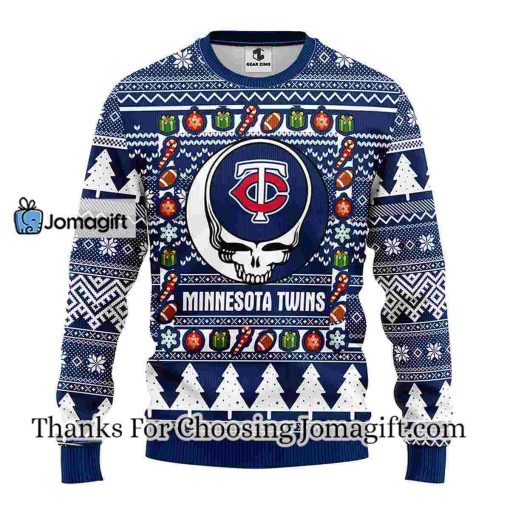 Minnesota Twins Grateful Dead Ugly Christmas Fleece Sweater