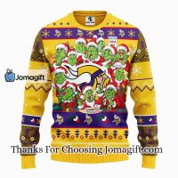 Minnesota Vikings 12 Grinch Xmas Day Christmas Ugly Sweater 2 1