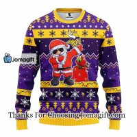 Minnesota Vikings Dabbing Santa Claus Christmas Ugly Sweater 3
