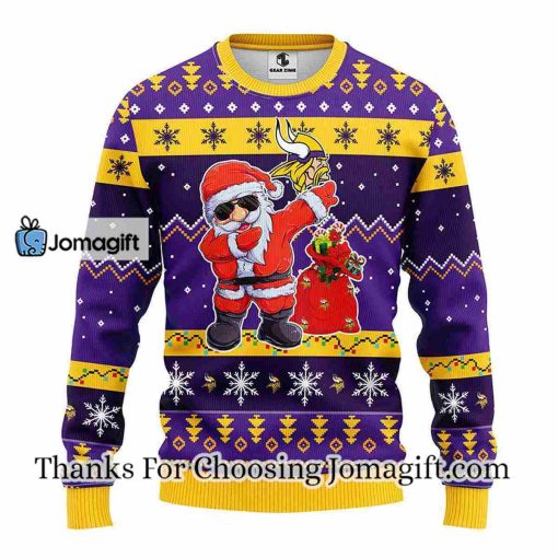Minnesota Vikings Dabbing Santa Claus Christmas Ugly Sweater