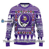Minnesota Vikings Grateful Dead Ugly Christmas Fleece Sweater 3
