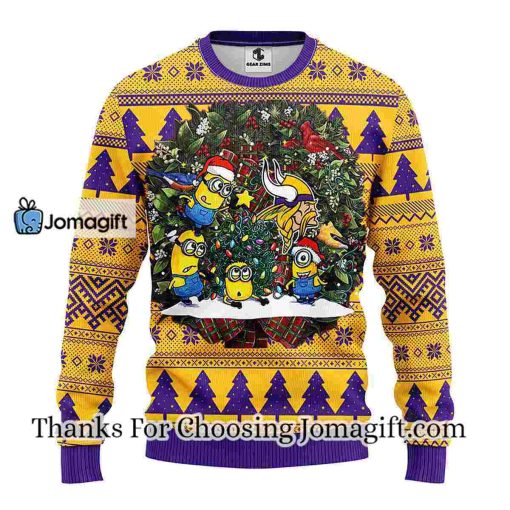 Minnesota Vikings Minion Christmas Ugly Sweater