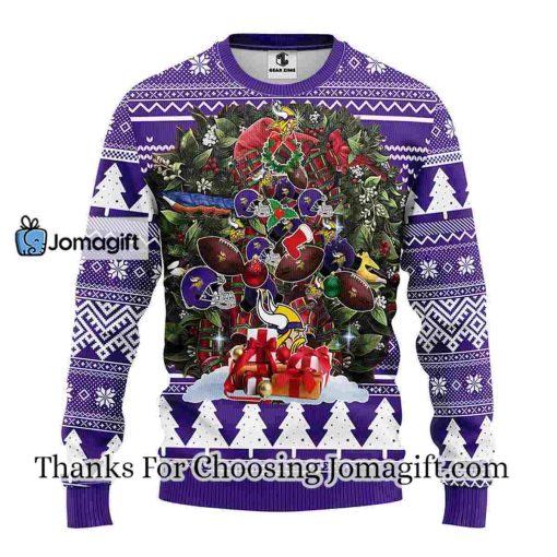 Minnesota Vikings Tree Ugly Christmas Fleece Sweater