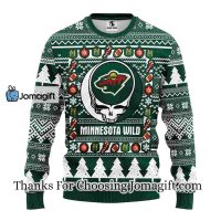 Minnesota Wild Grateful Dead Ugly Christmas Fleece Sweater