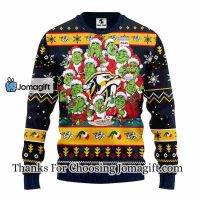 Nashville Predators 12 Grinch Xmas Day Christmas Ugly Sweater